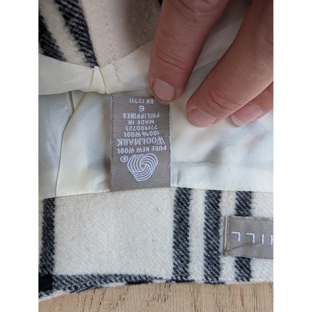 Kate Hill Wool Skirt Black and Cream Plaid Check Career‎ Fall Winter Women's 6 - Picture 3 of 7